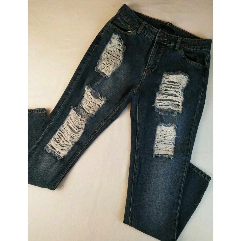 Forever 21 Womens Juniors Jeans Size 26 Jeans Factory Destroyed Denim Skinny